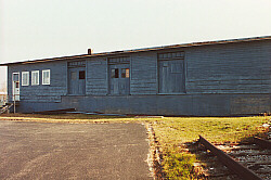 three photos of station buildings